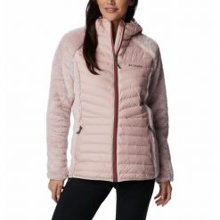 Bluza Puchowa Damska Columbia Powder Lite Sherpa Hybrid Full Zip. Czerwone bluzy damskie Columbia, m, bez wzorów, z puchu, sportowe, bez ramiączek, bez kaptura. Za 336.99 zł.
