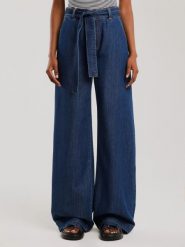 Jeansy damskie wide z paskiem granatowe Julii 550. Niebieskie jeansy damskie BIG STAR, bez wzorów, z denimu, eleganckie, z podwyższonym stanem. Za 299.99 zł.