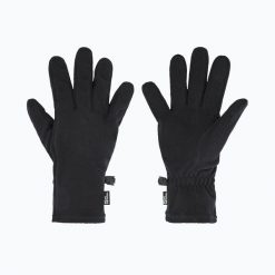 Rękawiczki trekkingowe Jack Wolfskin Real Stuff. Czarne rękawiczki męskie Jack Wolfskin, bez wzorów, z materiału. Za 109.99 zł.