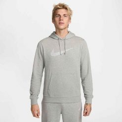 Bluza Męska Z Kapturem Nike Club Ft Hoody Swoosh. Szare bluzy męskie Nike, m, bez wzorów, casualowe, bez ramiączek, z kapturem. Za 158.40 zł.