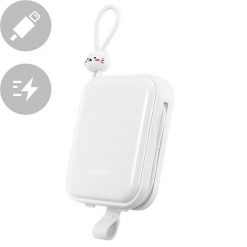 Powerbank Joyroom 10000mAh 22.5W z kablami USB-C i Lightning. Białe powerbanki Joyroom. Za 129.00 zł.