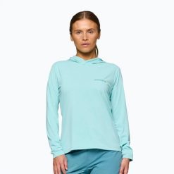 Bluza trekkingowa damska NORRONA Femund Tech Hood. Niebieskie bluzy damskie NORRONA, m, bez wzorów, z materiału, bez ramiączek, bez kaptura. Za 399.99 zł.