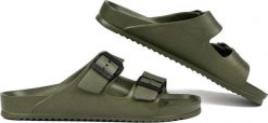 Klapki męskie Coqui Kong khaki. Zielone klapki męskie Coqui, bez wzorów, z materiału, bez zapięcia. Za 129.99 zł.