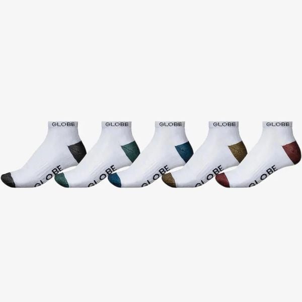 Skarpetki Globe Ingles Ankle 5PK białe. Białe skarpety męskie Globe, bez wzorów, z materiału. Za 118.44 zł.
