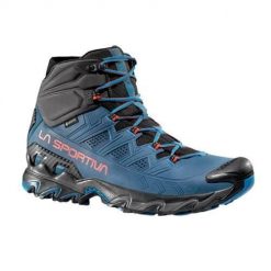 Buty trekkingowe męskie La Sportiva La Ultra Raptor Ii Mid Nubuckleder Gtx. Niebieskie buty zimowe męskie La Sportiva, bez wzorów, z materiału, za kostkę, bez obcasa, bez zapięcia. Za 879.99 zł.