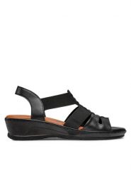 Go Soft Sandały WI16-SHEENA-03 Czarny. Czarne sandały damskie GO SOFT, bez wzorów, ze skóry, bez obcasa, na koturnie, bez zapięcia. Za 169.99 zł.