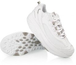 Buty FIT WALK z podeszwą kołyskową balansujące białe 41. Białe obuwie sportowe damskie Fitness King, bez wzorów, bez zapięcia. Za 255.68 zł.