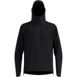 Kurtka przeciwdeszczowa Odlo Jacket X-ALP WATERPROOF PRO. Czarne kurtki męskie ODLO, l, bez wzorów, z elastanu, z kapturem. Za 1,049.99 zł.