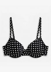 Biustonosz bikini z fiszbinami. Czarne bikini bonprix, bez wzorów. Za 99.99 zł.