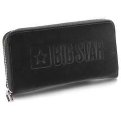 Czarny Modny Portfel Damski Big Star. Czarne portfele damskie Big Star Accessories, ze skóry ekologicznej. Za 129.00 zł.
