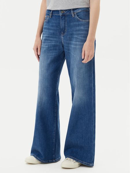 Guess Jeans Jeansy W5YA0O D0021 Niebieski Wide Leg. Niebieskie jeansy damskie Guess Jeans, z aplikacjami, z bawełny. Za 329.99 zł.