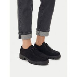 Półbuty JENNY. Czarne półbuty damskie Jenny, bez wzorów, bez obcasa, na płaskiej podeszwie, bez zapięcia. Za 159.99 zł.