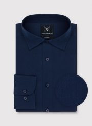 PAKO LORENTE – Granatowa bawełniana koszula męska. Koszule męskie Pako Lorente, m, bez wzorów, z bawełny, eleganckie, bez kołnierzyka, bez ramiączek. Za 119.99 zł.