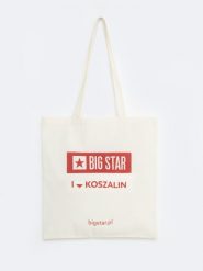 Torba bawełniana unisex Koszalin 102. Białe torby podróżne damskie BIG STAR, z aplikacjami, z bawełny, na ramię. Za 4.99 zł.