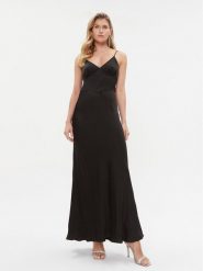 TWINSET Sukienka wieczorowa 232TT2060 Czarny Regular Fit. Czarne sukienki damskie Twinset, bez wzorów, z wiskozy, wizytowe, bez kołnierzyka, bez ramiączek. Za 969.99 zł.