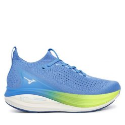 Buty do biegania Mizuno. Niebieskie obuwie sportowe damskie Mizuno, bez wzorów, bez zapięcia, do biegania. Za 759.99 zł.