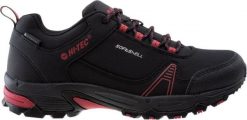 Buty trekkingowe damskie Hi-Tec Hapiter Low czarno-czerwone r. 36. Czarne obuwie trekkingowe damskie Hi-tec, bez zapięcia. Za 83.11 zł.