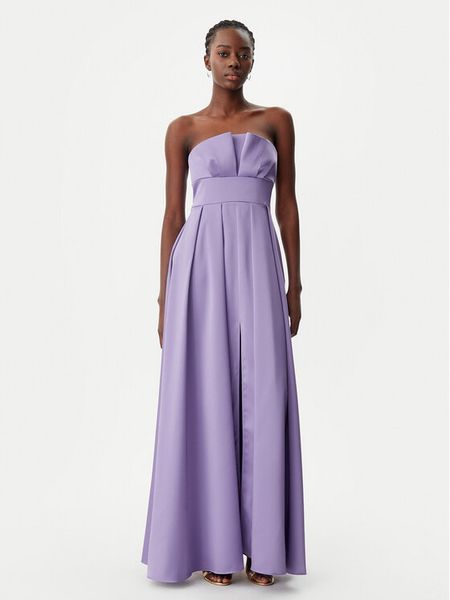 Rinascimento Sukienka wieczorowa CFC0019824002 Fioletowy Regular Fit. Fioletowe sukienki damskie Rinascimento, l, bez wzorów, z syntetyku, wizytowe, bez kołnierzyka, bez ramiączek. Za 469.99 zł.