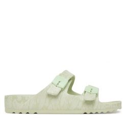 Klapki Scholl. Zielone klapki damskie Scholl, bez wzorów, bez obcasa, bez zapięcia. Za 184.99 zł.