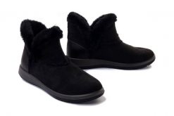 INBLU WG-22 014 czarny, botki damskie. Czarne botki damskie Inblu, na zimę, bez wzorów, bez obcasa, bez zapięcia. Za 119.90 zł.