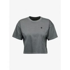 Koszulka bawełniana damska Black Diamond Diamond Crop SS Tee. Szare koszulki sportowe damskie Black Diamond, bez wzorów, z bawełny, bez ramiączek. Za 156.99 zł.