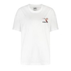 Koszulka damska DIADORA L.T-SHIRT SS FLOSS. Białe koszulki sportowe damskie Diadora, l, bez wzorów, bez ramiączek. Za 39.99 zł.