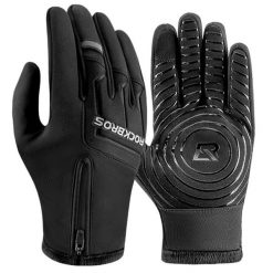 Rękawiczki rowerowe zimowe dla dorosłych Rockbros S317. Czarne rękawiczki męskie ROCKBROS, na zimę, bez wzorów. Za 99.00 zł.