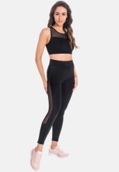Legginsy na siłownię damskie Teyli Mappy. Czarne legginsy damskie Teyli, bez wzorów, z bawełny. Za 159.99 zł.