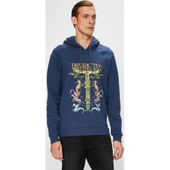 Trussardi Jeans - Bluza. Niebieskie bluzy męskie TRUSSARDI JEANS, m, bez wzorów, z bawełny, bez ramiączek, z kapturem. W wyprzedaży za 299.90 zł.