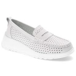 Białe Półbuty S.Barski Stylowe Obuwie Damskie. Białe półbuty damskie S.BARSKI, bez wzorów, eleganckie, bez obcasa, bez zapięcia. Za 169.00 zł.