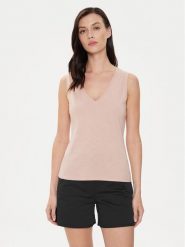 Sisley Top 3I1XLH00S Różowy Regular Fit. Czerwone topy damskie Sisley, s, bez wzorów, z bawełny, bez kołnierzyka, bez ramiączek. Za 99.99 zł.
