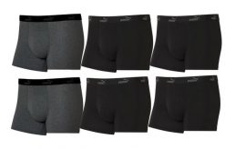 Bokserki majtki męskie Puma Boxershorts 6-pak bawełniane. Szare bokserki męskie Puma, bez wzorów, z bawełny. Za 149.00 zł.