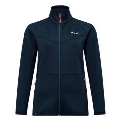 Kurtka turystyczna damska z zamkiem Salewa Puez Cammino. Niebieskie kurtki sportowe damskie Salewa, s, bez wzorów, z materiału, bez ramiączek, bez kaptura, trekkingowe. Za 399.99 zł.