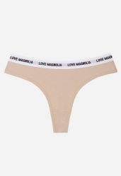 Beżowe Majtki Stringi z Bawełną Ozdobione Napisami Amero. Brązowe majtki damskie Renee, z bawełny. Za 7.99 zł.