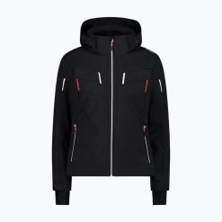 Kurtka damska narciarska CMP. Czarne kurtki sportowe damskie CMP, na zimę, s, bez wzorów, bez ramiączek, bez kaptura, narciarskie. Za 789.99 zł.