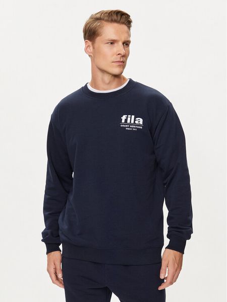 Fila Bluza FAM0671 Granatowy Relaxed Fit. Niebieskie bluzy męskie Fila, m, bez wzorów, z bawełny, bez ramiączek, bez kaptura. Za 139.99 zł.