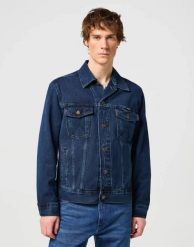 MESKA KURTKA JEANSOWA WRANGLER AUTHENTIC JACKET COALBLUE STONE 112146047. Kurtki męskie Wrangler, l, bez wzorów, z jeansu, bez kaptura. Za 299.99 zł.