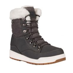 Buty Spacerowe Damskie Raegan. Szare obuwie trekkingowe damskie Trespass, z futra, przed kostkę, bez zapięcia. Za 294.99 zł.
