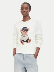 Guess Sweter W6BR84 Z1927 Kremowy Regular Fit. Białe swetry nierozpinane damskie Guess, m, z aplikacjami, z wiskozy, bez kołnierzyka, bez ramiączek. Za 394.99 zł.