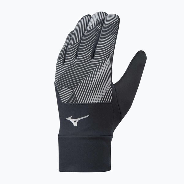 Rękawiczki do biegania Mizuno Windproof. Czarne rękawiczki męskie Mizuno, bez wzorów, z elastanu. Za 159.99 zł.
