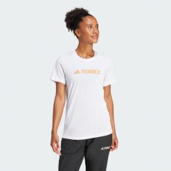 Koszulka Terrex Multi Climacool Logo Tech. Białe bluzki damskie Adidas, l, bez wzorów, sportowe, bez kołnierzyka, bez ramiączek. Za 159.00 zł.