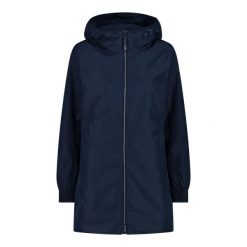Kurtka przeciwdeszczowa z odpinanym kapturem damska CMP. Niebieskie kurtki sportowe damskie CMP, bez wzorów, bez ramiączek, trekkingowe. Za 596.05 zł.