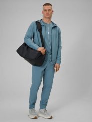 4F Spodnie treningowe szybkoschnące męskie - granatowe M. Niebieskie spodnie sportowe męskie 4F, m, bez wzorów, na fitness i siłownię. Za 179.99 zł.