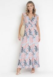 Jasnoniebieska Sukienka z Wiskozy Yenek. Niebieskie sukienki damskie Born2be, na imprezę, l, z aplikacjami, z wiskozy, eleganckie, bez kołnierzyka, bez ramiączek, maxi, kopertowe. Za 74.99 zł.