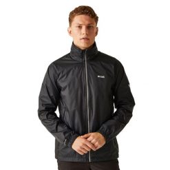Kurtka Przeciwdeszczowa Męska Lyle IV. Czarne kurtki męskie Regatta, na lato, l, bez wzorów, z materiału, z kapturem. Za 348.99 zł.