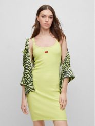 Hugo Sukienka codzienna Nirabel 50486561 Żółty Slim Fit. Żółte sukienki damskie Hugo, na co dzień, xxl, bez wzorów, z bawełny, bez kołnierzyka, bez ramiączek, proste. Za 249.99 zł.