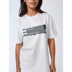 Biały T-shirt Damski - No Pain No Champagne BeShaped. Zielone t-shirty damskie BESHAPED, bez wzorów, z bawełny, sportowe, bez kołnierzyka, bez ramiączek. W wyprzedaży za 169.15 zł.
