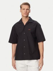 HUGO Koszula Espino 50560580 Czarny Oversize. Czarne koszule męskie Hugo, m, bez wzorów, z bawełny, bez kołnierzyka, bez ramiączek. Za 449.99 zł.