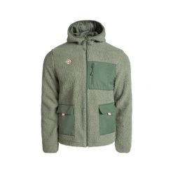 Kurtka polarowa RENO unisex z kapturem, ciepła i z funkcjonalnymi kieszeniami. Zielone kurtki męskie IZAS, na zimę, m, bez wzorów, z polaru, eleganckie, z kapturem. Za 399.96 zł.