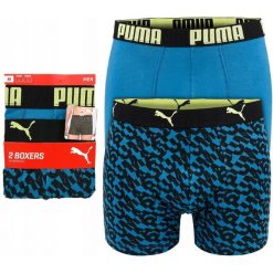 Bokserki męskie bawełniane 2 pary PUMA BOXER TRUNKS. Niebieskie bokserki męskie Puma, bez wzorów, z bawełny. Za 58.90 zł.